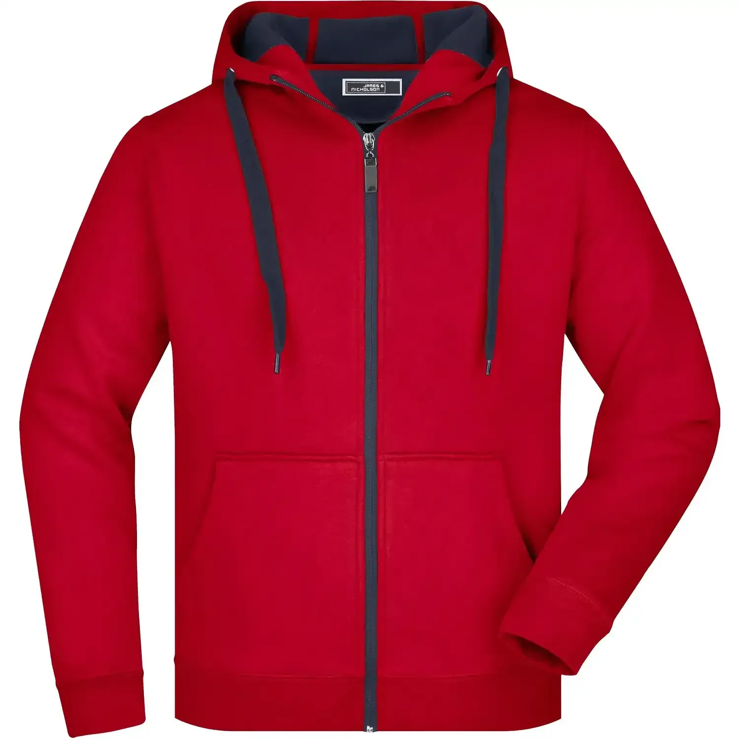 Kapuzen-Sweatjacke Doubleface "JN355" - 3XL - red