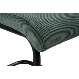 Home4You Schwingstühle 2er Set, Dunkelgrün - Schwarz - Cordbezug - Metall - 2er Set