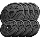 Marbo Sport Olympia Guss Hantelscheiben-Set Gewichte mit ø50/51 mm Bohrung | Set 30 kg / 4 x 5 kg + 4 x 2,5 kg - Marbo Sport