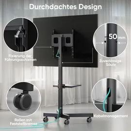 ONKRON TS1137-B TV-Ständer 23-60 Zoll 40 kg Schwarz