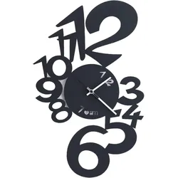 Lupine-Wanduhr, modernes Design, Schwarz – hergestellt in Italien, Stahl, Ø 50 cm, minimalistischer Stil für Wohnzimmer, Küche, Büro – Kunst und Handw