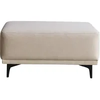 Tikamoon Fußhocker Lars mit ecrufarbenem Stoffbezug