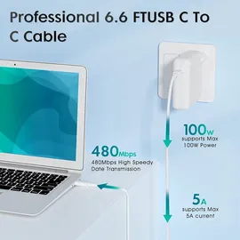 ysstkfd USB C Ladegerät für MacBook Air 2020/2019/2018, MacBook Pro 16/15/14/13 Zoll, Kompatibel mit iPad Pro 12,9/11 Zoll, mit 2M USB C zu C...
