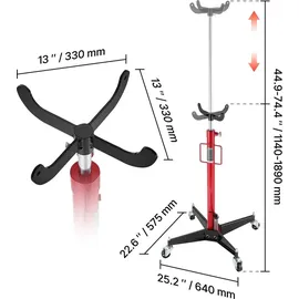 Vevor Wagenheber Stahl 112-187 cm Rot/Schwarz