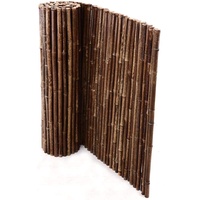 Bambusmatte naturschwarz 180 x 250cm aus Nigra Bambusrohren mit ca. 24mm Durchmesser - Sichtschutzmatte Bambus Rollzaun 1,8 x 2,5m