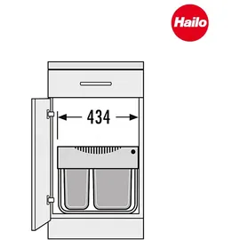HAILO Abfallsammler 18 l Dunkelgrau
