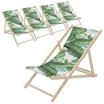 ECD Germany Sonnenliege 57,5 x 83 x 100 cm Grün/Weiß klappbar