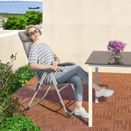 CASARIA Gartenstuhl Hochlehner 60 x 73 x 110 cm grau 2 St.