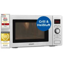 GGV Exquisit Exquisit Mikrowelle MW 59025 H-3 - Heißluft, 25 Liter, 31,5 cm Drehteller, Timer, 5 Leistungsstufen, klein und platzsparend, 2500 Watt, Grillfunktion, Heißluftfunktion, Pizzapfanne, l 2 Jahre Gewährleistung - Grill und l, 900