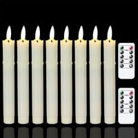 Mavandes LED Stabkerzen mit Timerfunktion und Zwei Fernbedienung,19 x 2,2cm 8 Stück Elfenbeinfarbene Kunststoff Flammenlose Batteriebetrieben Kerzen,Langanhaltend,Einstellbare Helligkeit