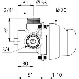 Delabie DU-Selbstschl.MBatt. TEMPOMIX G3/4B für Pan. 1-10mm 30 Sek.