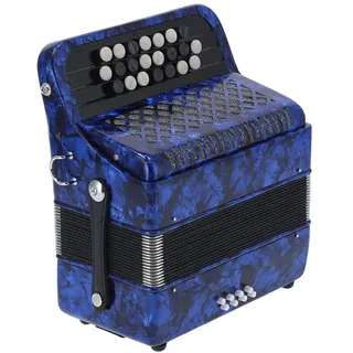 SEAFRONT 22 Tasten Diatonisches Akkordeon Akkordeon 8 Bass Professionelles Reed-Akkordeoninstrument für Anfänger mit Aufbewahrungstasche (Dunkelblau)