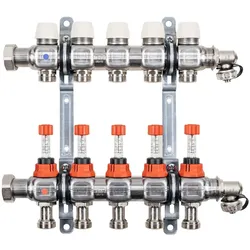 Kermi x-net Verteiler 1" Komfort-8 für 8 Kreise, Baulänge 470 mm SFVT0801000