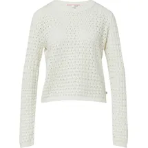 QS Baumwollpullover mit Ajourmuster Weiß XXL