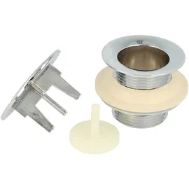 tecuro Design Ablaufventil 1 1/4 Zoll, nicht verschliessbar, für Waschbecken, MS-verchromt