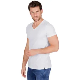Trigema T-Shirt »TRIGEMA V-Shirt Slim Fit«, (1 tlg.), weiß
