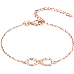 Lulu & Jane Diamant-Armband Infinity Sterling Silber Diamant in Roségold Damen 