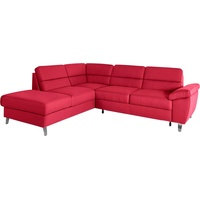 sit&more Ecksofa »Sorano L-Form«, wahlweise mit Bettfunktion und Bettkasten, rot