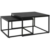 home collective Couchtisch 2er Set Schwarz Holz 70 x 42 x 70 cm
