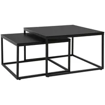 home collective Couchtisch 2er Set Schwarz Holz 70 x 42 x 70 cm