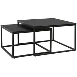 home collective Couchtisch 2er Set Schwarz Holz 70 x 42 x 70 cm