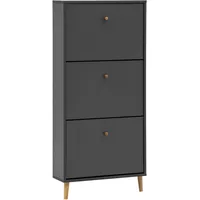 Tchibo Schuhkipper anthrazit Holz Eiche,Esche, massiv, 59.8x131x19.55 cm, platzsparend