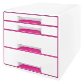 Leitz Schubladenbox WOW Cube 28,7 x 27 x 36,3 cm 4-tlg. pink