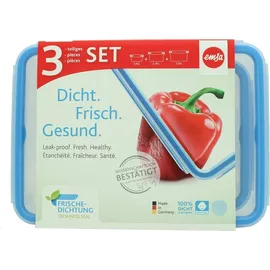 Emsa Clip & Close rechteckig blau 1,0 l / 2,3 l / 3,7 l 3-teilig