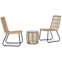 vidaXL Polyrattan Bistro Set 3-tlg. eiche