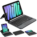 ORDA Tastatur Hülle für iPad mini 6/Mini 7 (A17 Pro), Magnetische Ständer mit Smart Trackpad Hintergrundbeleuchtung Stifthalter Tastatur Hülle für iPad mini 7th (2024)/6th (2021) Generation, 8,3 Zoll