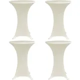 vidaXL Stehtischhussen Creme Ø 70 cm 4er Set