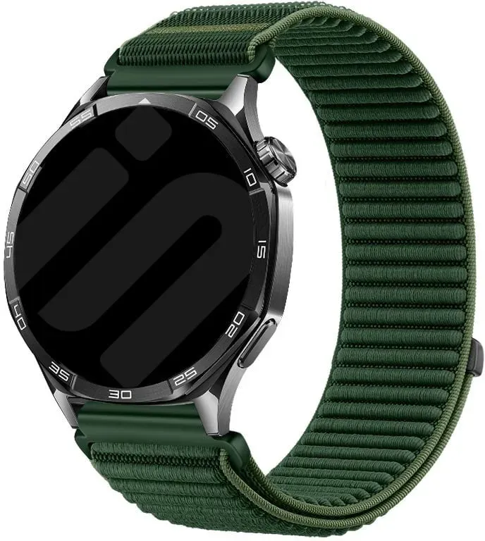 Strap-it TicWatch 22mm Armband Nylon für TicWatch 22mm - Dunkel Grün - Klettverschluss