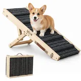 Hundetreppe für Kleine Hunde, Treppe für Hunde rutschfest, Verstellbar Hundetreppe Bett Extrabreite für Sofa, Bett, Auto für KleineHunde
