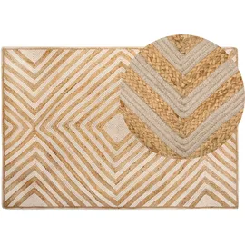 Beliani Teppich PIRLI beige 140 x 200 cm Jute