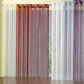 WECKBRODT Fadenvorhang WECKBRODT "Leon" Gr. 3, rot (bordeaux), B:148cm H:160cm, Polyester, Gardinen, Fadengardine, Insektenschutz, transparent, kürzbar, Store