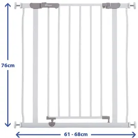 Dreambaby Treppenschutzgitter, Türschutzgitter Ava Slimline 61-68x76 cm Weiß