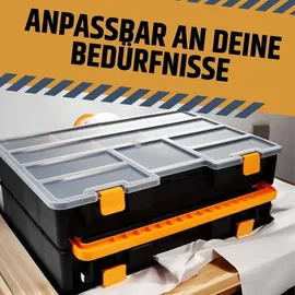 GarPet 2er Set Sortimentskasten Doppelseitig mit verstellbaren Trennern Sortierkasten für Kleinteile Organizer Sortierbox Kleinteilemagazin Sortimentsboxen
