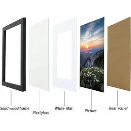 luxuskollektion DTXDTech A3 Holz Bilderrahmen Schwarz 29,7x42cm DIN A3