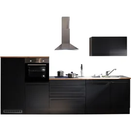 BASIC by Balculina Yourkitchen Küchenblock 320 cm, wahlweise mit E-Geräten, schwarz