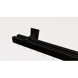 Gardinenstange INDEKO "Bern", schwarz, L:320cm, Gardinenstangen, Innenlauf Komplett-Set inkl. Gleitern und Montagematerial