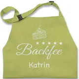 Kinderschürze Schürze Kinder Jungen Mädchen - Backschürze - Backfee mit Name - 2-6 Jahre - Hellgrün - geschenke für hobbybäcker kinderbackschürze zum backen, personalisierte baking kind back - 2-6 Jahre