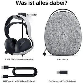 Sony PlayStation Pulse Elite Wireless + Case, Over-ear Gaming Headset Bluetooth Weiß