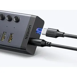 UGREEN USB-C 8 Ports), Dockingstation + USB Hub, Grau