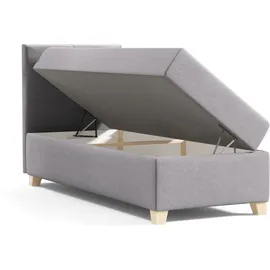 beautysofa Polsterbett, Grau, Textil, 100x200 cm, Schlafzimmer, Betten, Polsterbetten