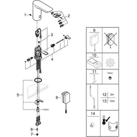 Grohe Bau Cosmopolitan E Sensor-Armatur chrom 36453000