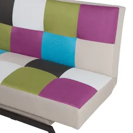 Beliani Schlafcouch Polyester 3-Sitzer Silber
