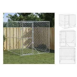 vidaXL Outdoor-Hundezwinger Silbern 2x2x2 m Verzinkter Stahl