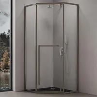 doporro Ravenna Fünfeckdusche mit Duschwanne 80 x 80 cm Klarglas 68K
