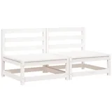 vidaXL Gartensofas ohne Armlehnen 2 Stk. Weiß 70x70x67 cm Kiefernholz