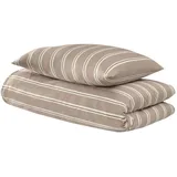 SCHIESSER Colorado Gestreift Taupe 135 x 200 cm + 80 x 80 cm